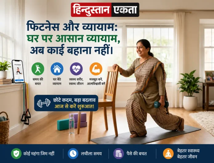 फिटनेस और व्यायाम: घर पर आसान व्यायाम, अब कोई बहाना नहीं।