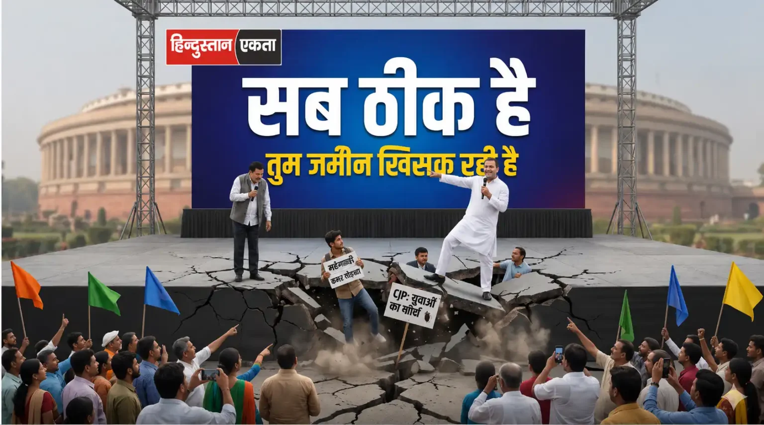 <span class="title-highlight-color">भारत में नवीनतम राजनीतिक घटनाएँ:</span> सब ठीक है, बस जमीन खिसक रही है